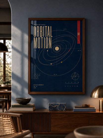 Yörünge Ritmi Vintage Astronomi Duvar Tablosu