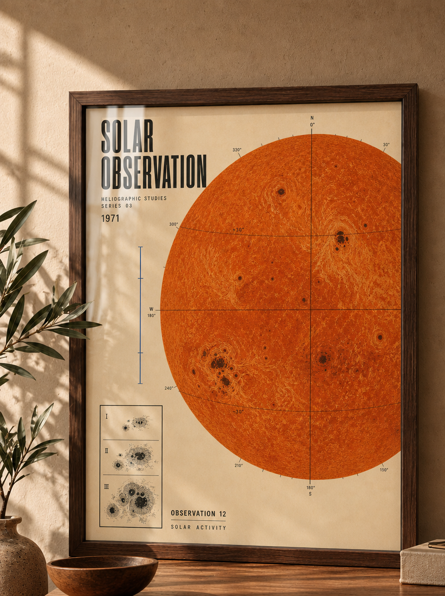 Güneşin İzleri Vintage Astronomi Duvar Tablosu