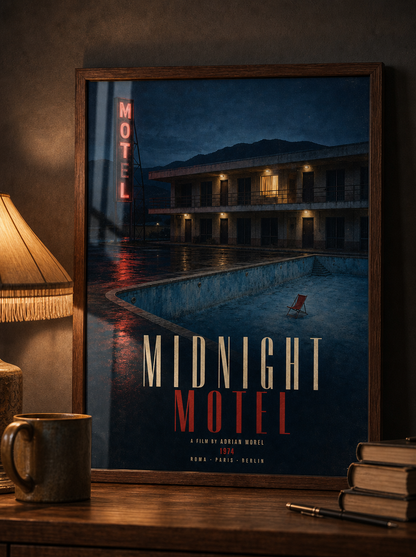Gece Molası Vintage Sinematik Motel Duvar Tablosu