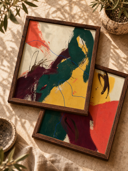 Flower and Wing - Oriental Bird Duo Wall Art