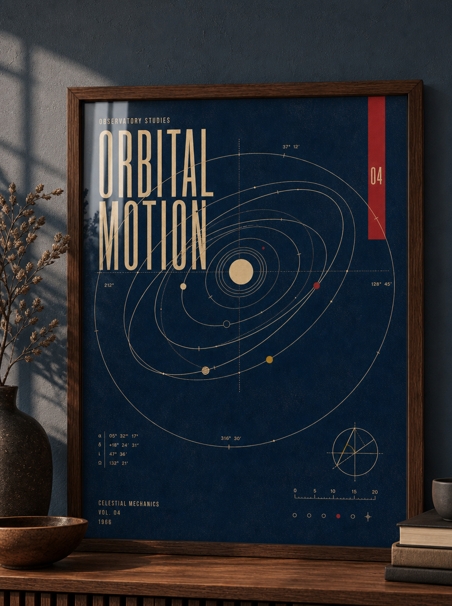Yörünge Ritmi Vintage Astronomi Duvar Tablosu