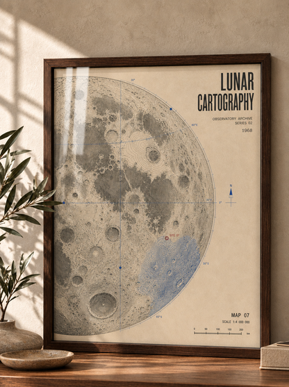 Ay Atlası Vintage Astronomi Duvar Tablosu