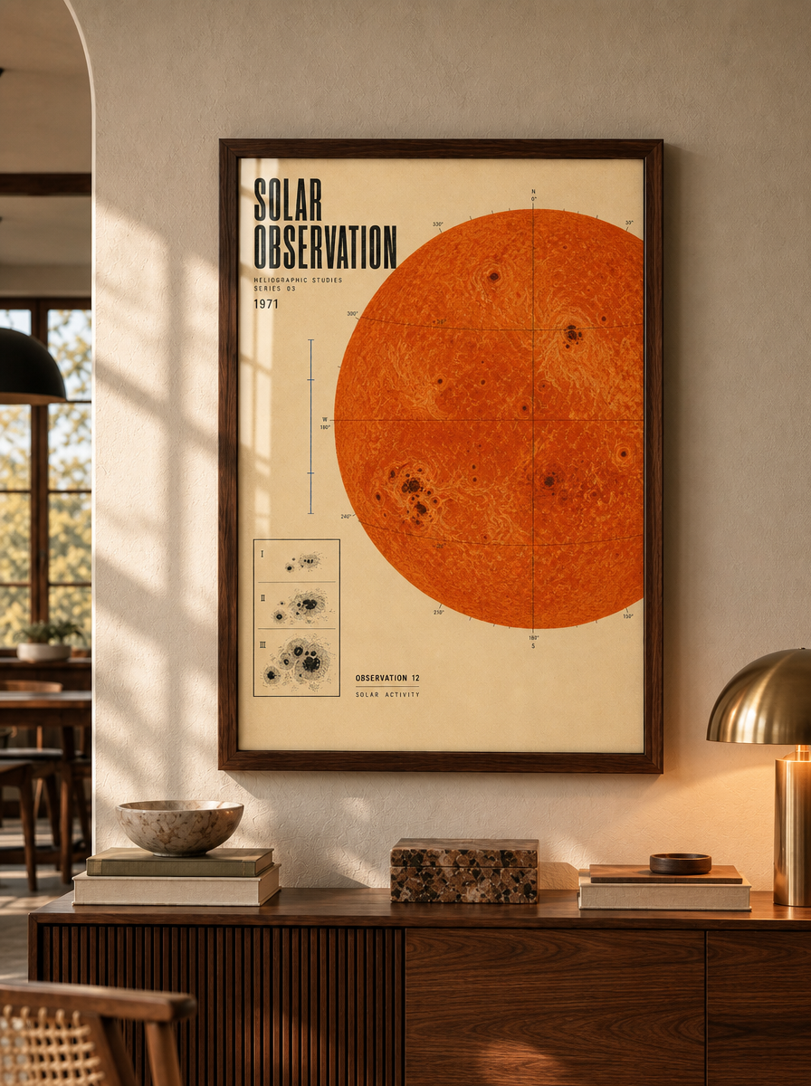 Güneşin İzleri Vintage Astronomi Duvar Tablosu
