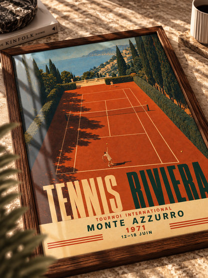 Riviera Kortu Vintage Tenis Duvar Tablosu