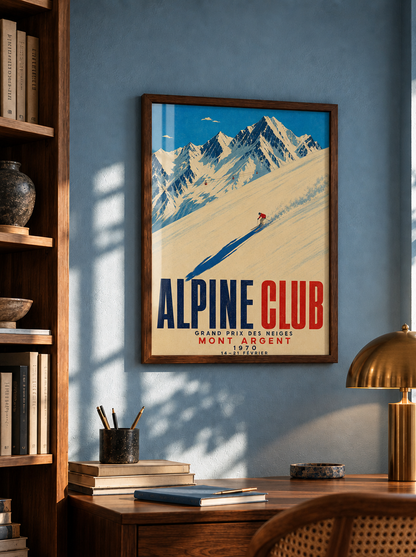 Alp Zirvesi Vintage Kayak ve Dağ Duvar Tablosu