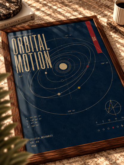 Yörünge Ritmi Vintage Astronomi Duvar Tablosu