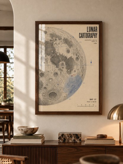 Ay Atlası Vintage Astronomi Duvar Tablosu