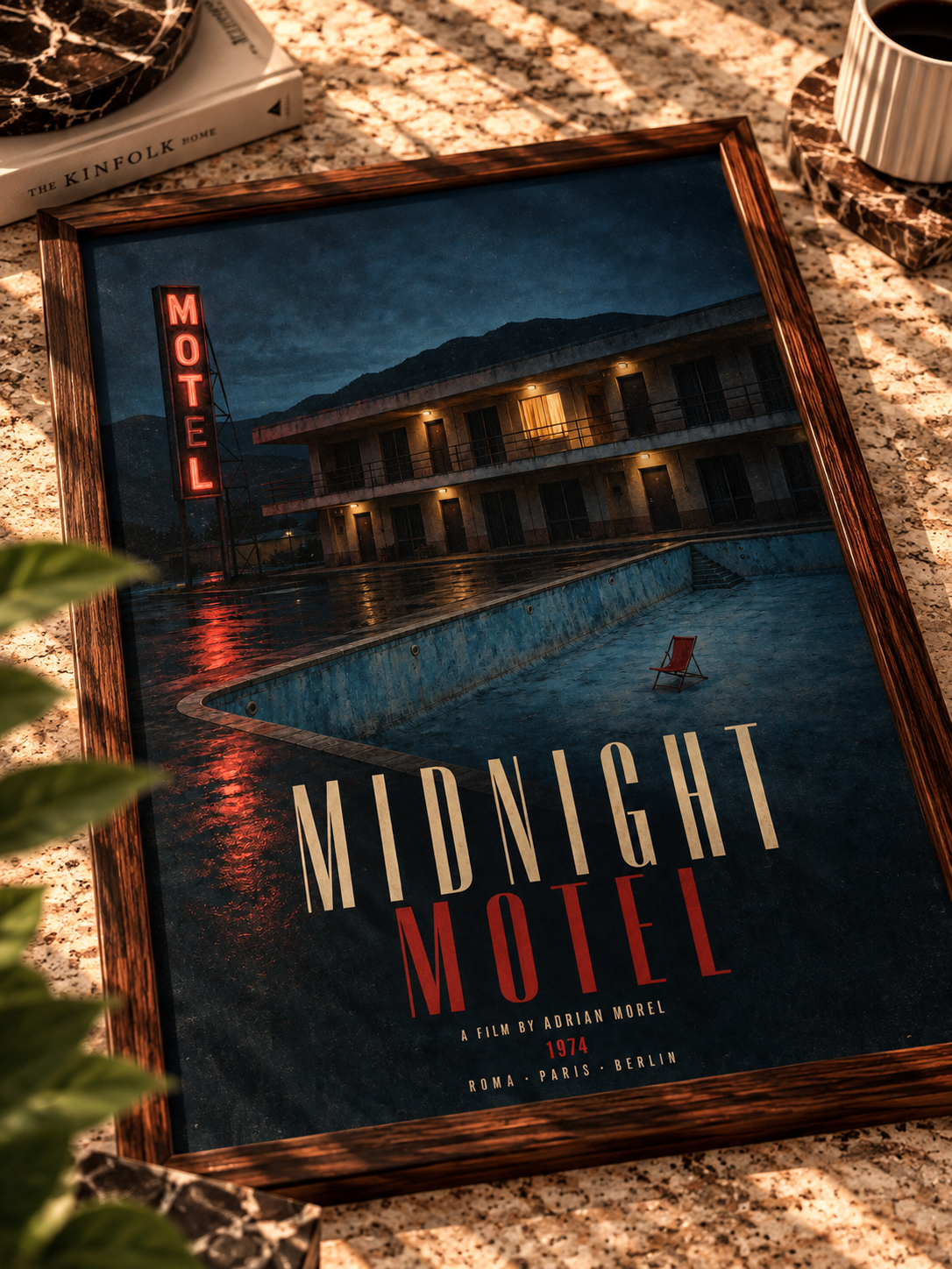 Gece Molası Vintage Sinematik Motel Duvar Tablosu