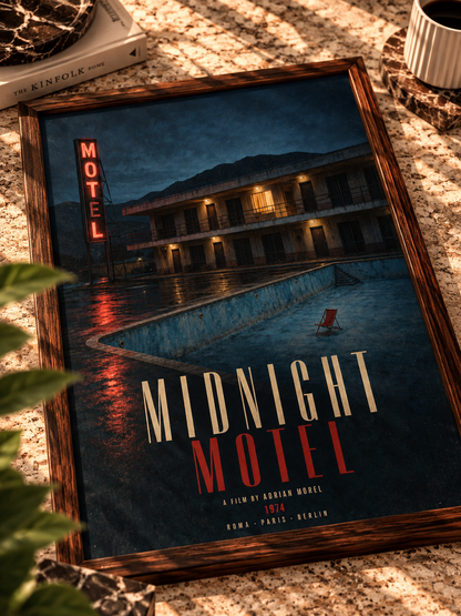 Gece Molası Vintage Sinematik Motel Duvar Tablosu