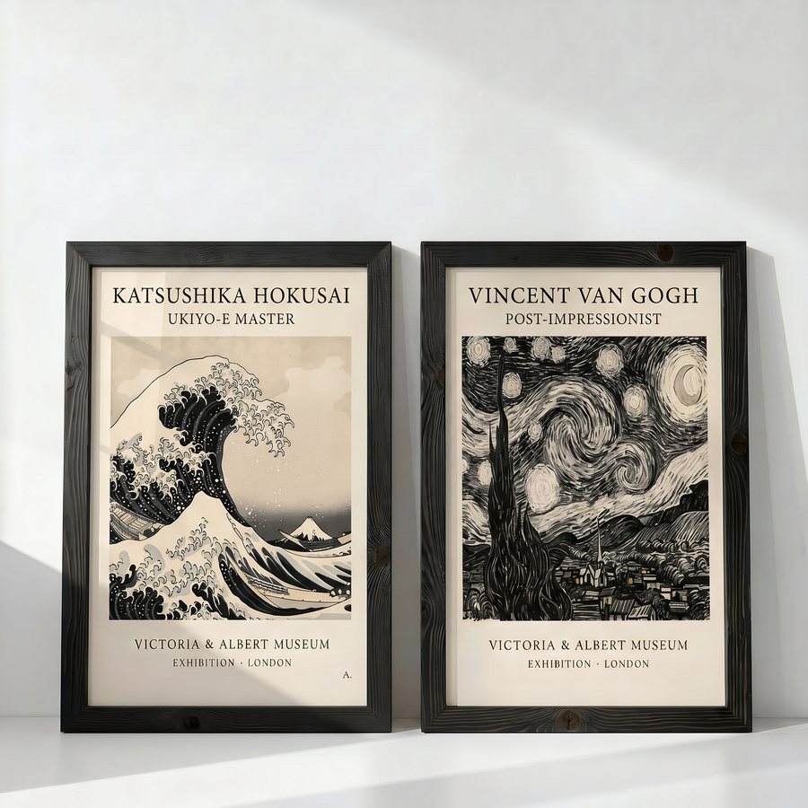 Hokusai & Van Gogh | Doğanın Gücü İkili Duvar Sanatı