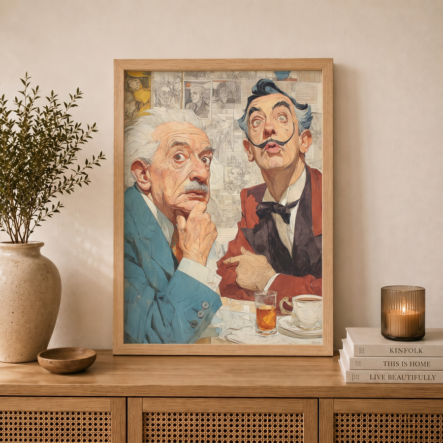 Dehasın Kahvesi | Einstein & Dalí Duvar Sanatı