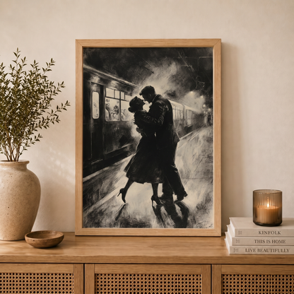Son Tren | Romantik Siyah Beyaz Duvar Sanatı