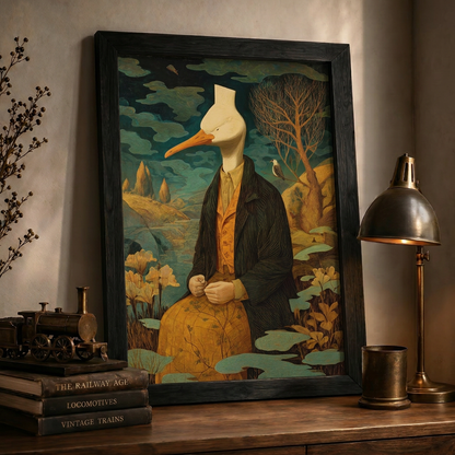 Bay Martı | Whimsical Hayvan Portresi Duvar Sanatı
