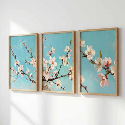 Triple Axis Series — No. 11, 12 & 13: Turquoise Spring Fragments (Triptych Set)