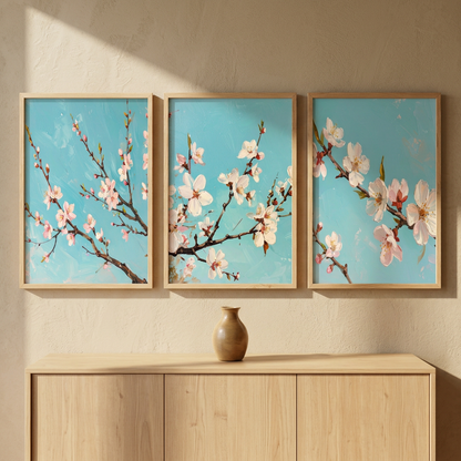 Triple Axis Series — No. 11, 12 & 13: Turquoise Spring Fragments (Triptych Set)