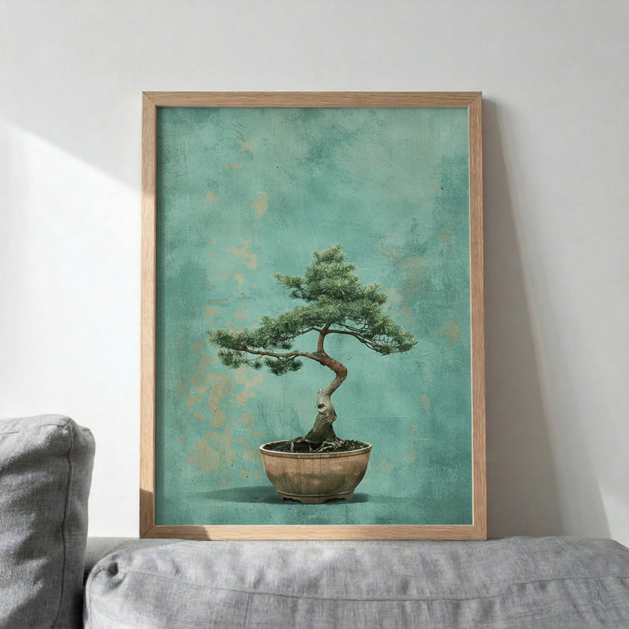 Turkuaz Bonsai | Japon Çam Ağacı Duvar Sanatı