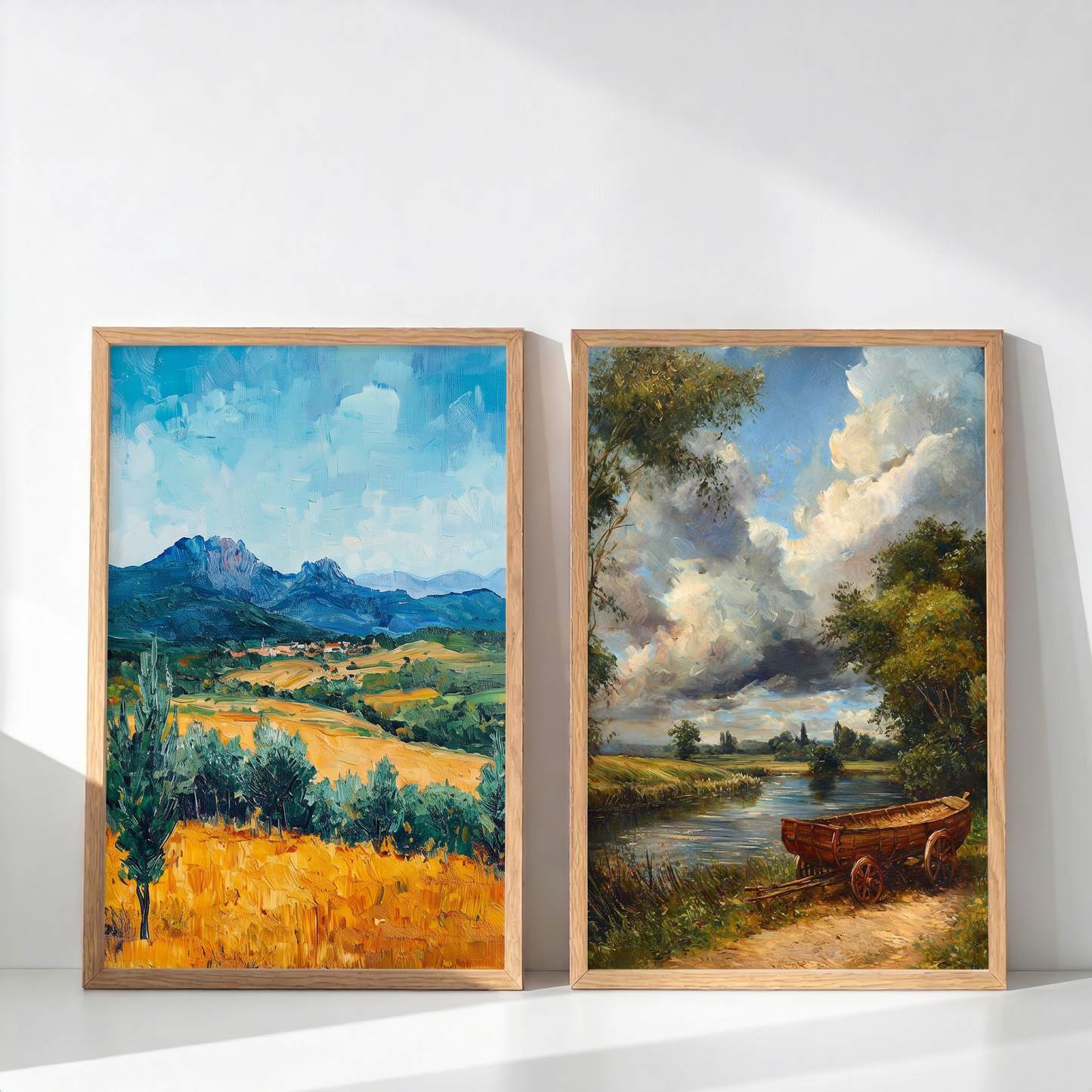 Taşranın Huzuru | Pastoral Manzara İkili Set | Duvar Sanatı