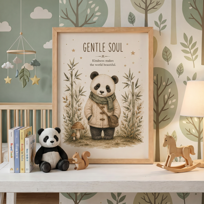 Gentle Soul | Çocuk Odası Panda Duvar Sanatı