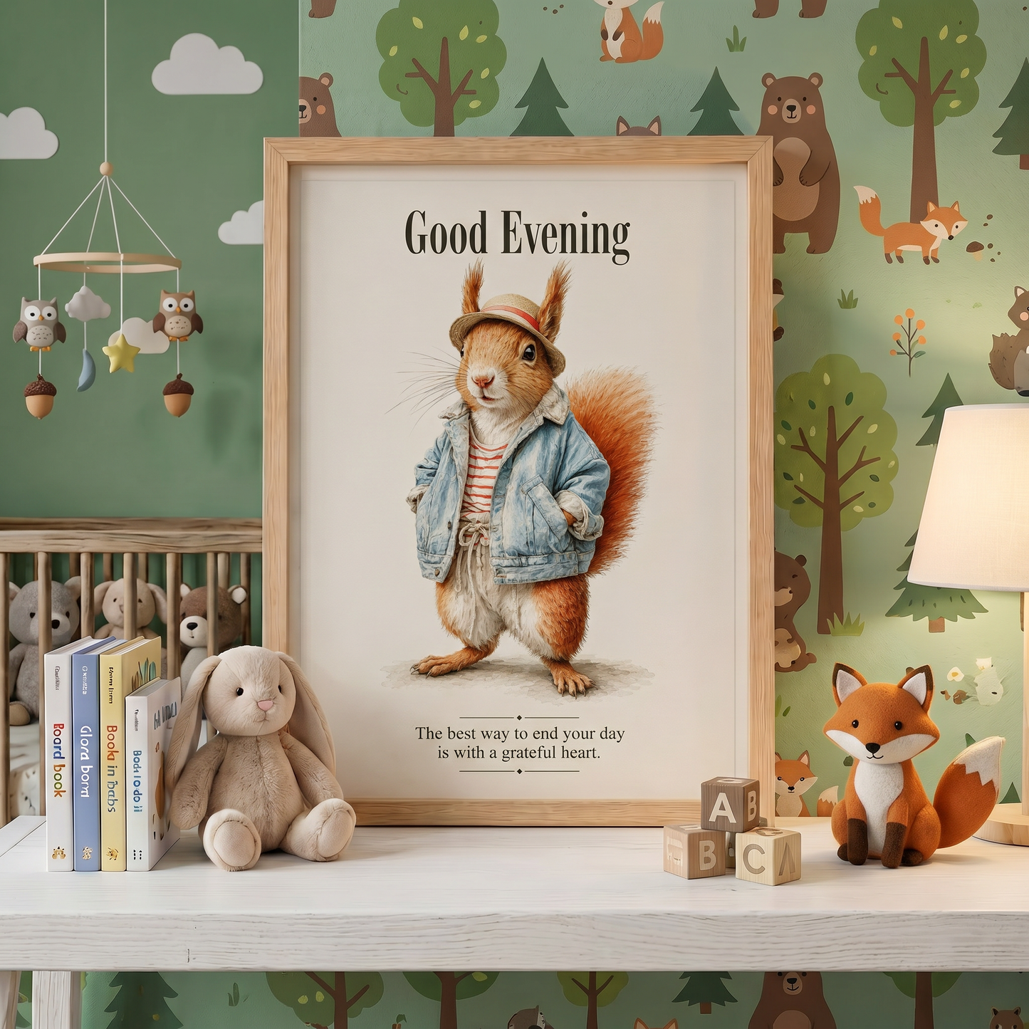 Good Evening | Çocuk Odası Cool Sincap Duvar Sanatı