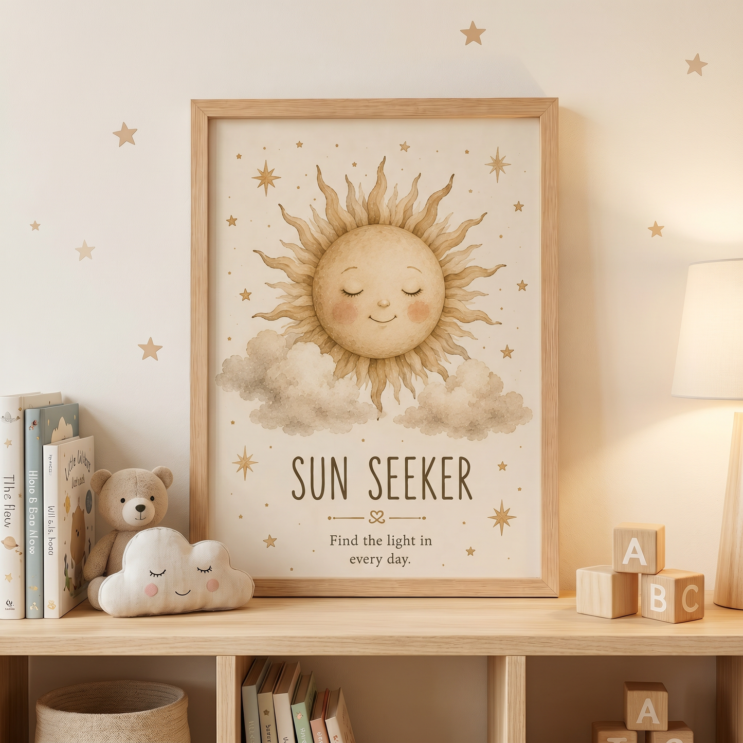 Moon Child | Çocuk Odası Suluboya Duvar Sanatı (Kopya)
