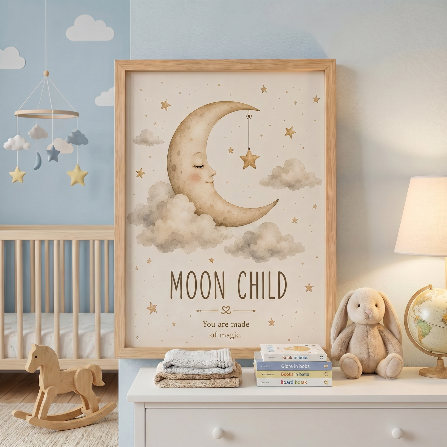Moon Child | Çocuk Odası Suluboya Duvar Sanatı