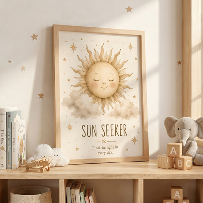 Moon Child | Çocuk Odası Suluboya Duvar Sanatı (Kopya)