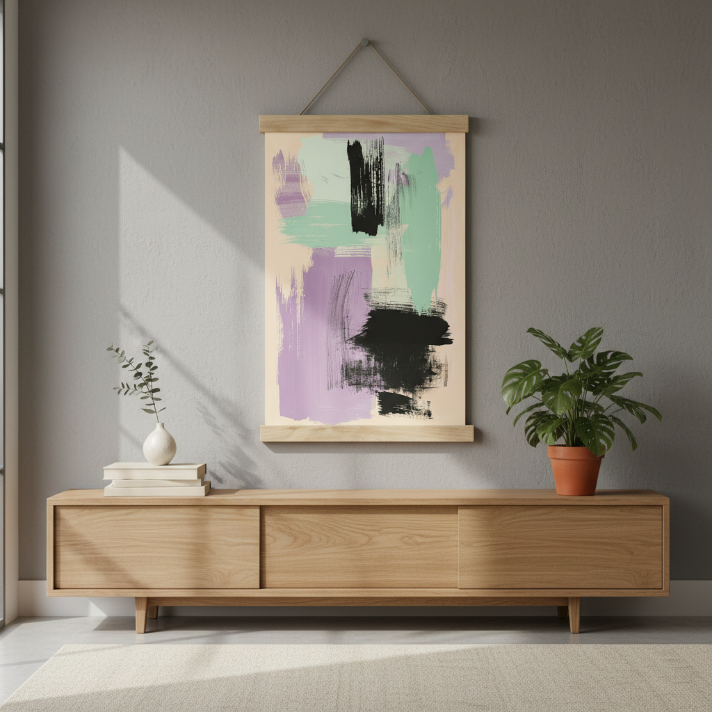Pastel Fırtına | Soyut Ekspresyonist Duvar Sanatı