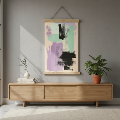 Pastel Fırtına | Soyut Ekspresyonist Duvar Sanatı