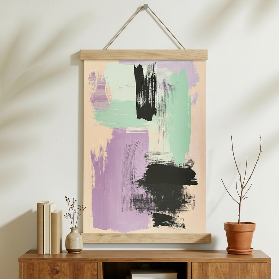 Pastel Fırtına | Soyut Ekspresyonist Duvar Sanatı