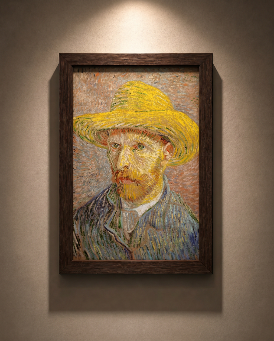 Self-Portrait with Straw Hat — Van Gogh | Limited Edition Print
