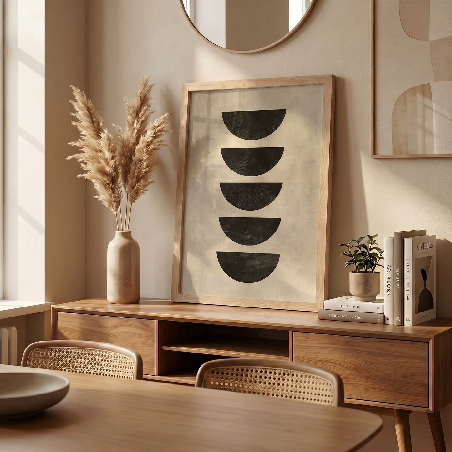 Tekrar · Minimalist Yarım Daire Duvar Sanatı