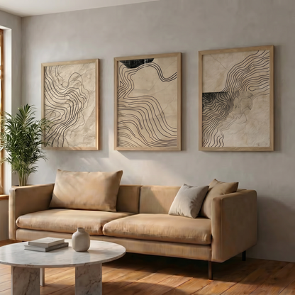 Retro Chaos — Memphis Style Abstract Geometric Triple Poster Set | Wall Art