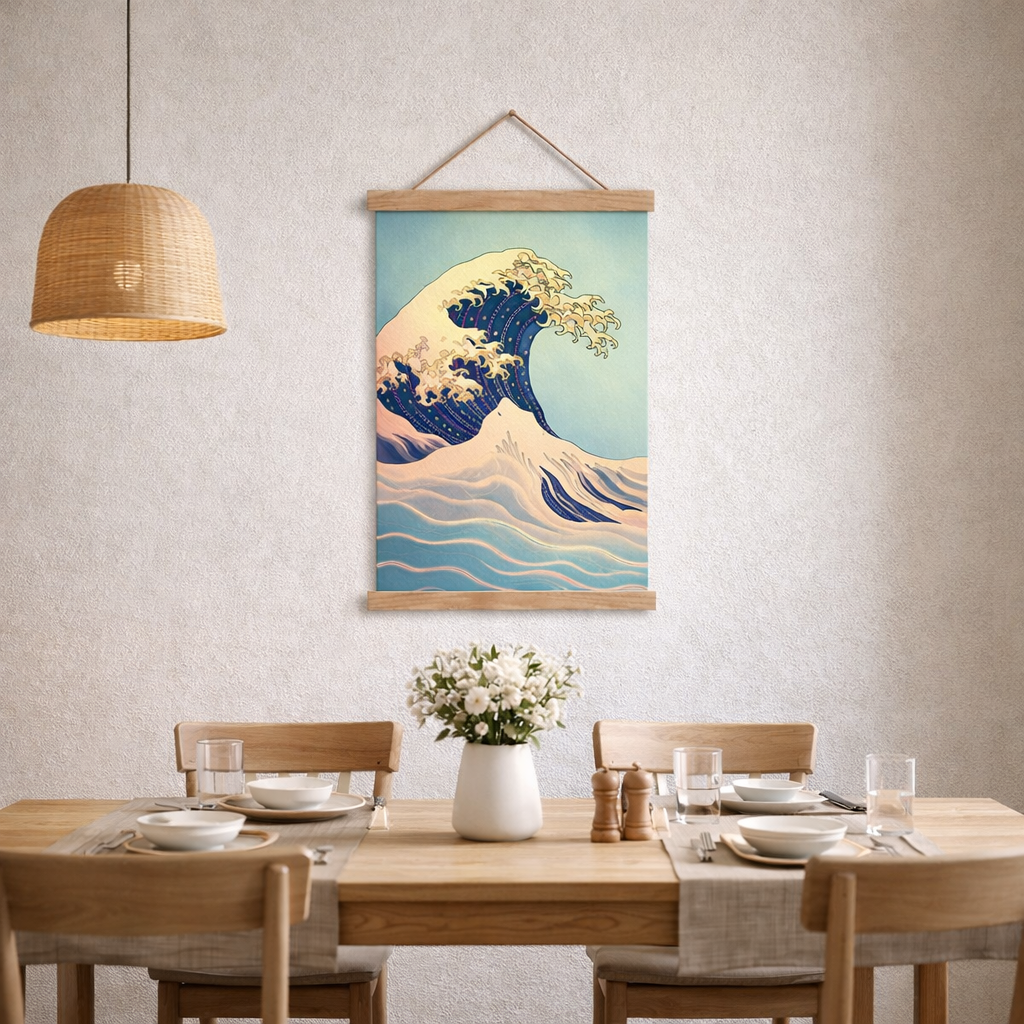 Pastel Dalga | Modern Japon Sanatı Baskısı | Minimalist Duvar Sanatı