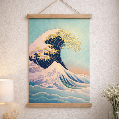 Pastel Dalga | Modern Japon Sanatı Baskısı | Minimalist Duvar Sanatı