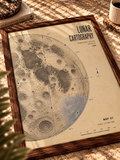 Ay Atlası Vintage Astronomi Duvar Tablosu