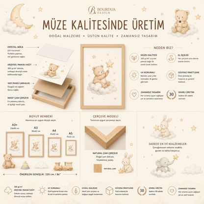 Moonlight Dreams | Bebek Odası Ay Duvar Sanatı (Kopya)